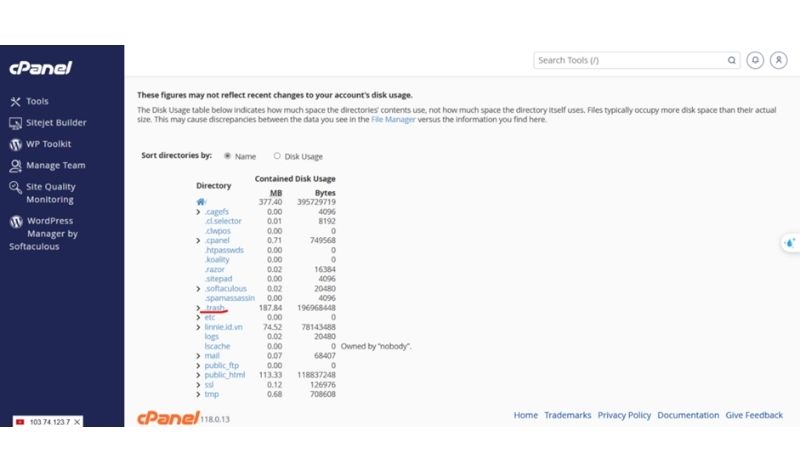 Hướng dẫn kiểm tra dung lượng hosting với cPanel