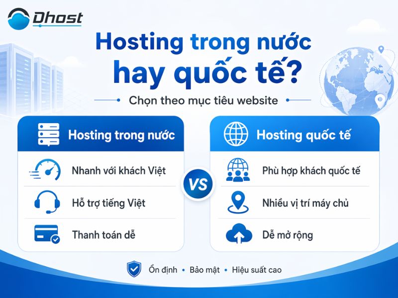 Nên thuê Hosting trong nước hay quốc tế?